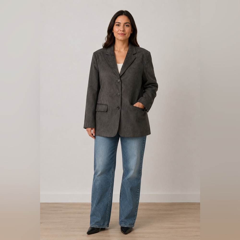 Pronto Uomo Charcoal Light Brown Blazer Y2K